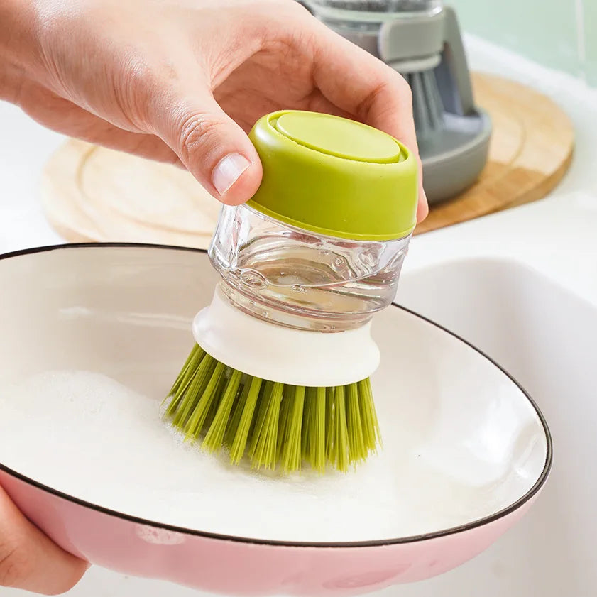 Dishwashing Brush with Soap Dispenser and Holder